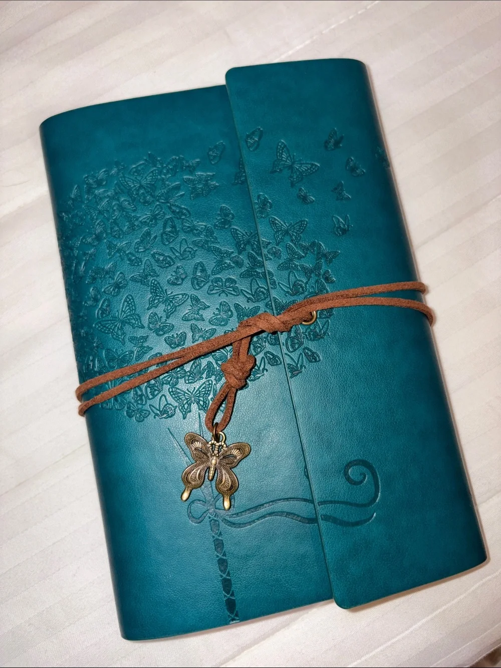Teal Embossed Butterfly Journal